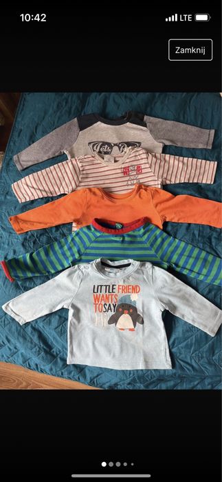 5 bluzeczek dla chłopca 68 cm