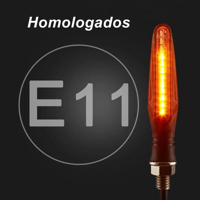 Conjunto de 4 piscas dinâmicos com luz de presença frontal e traseira