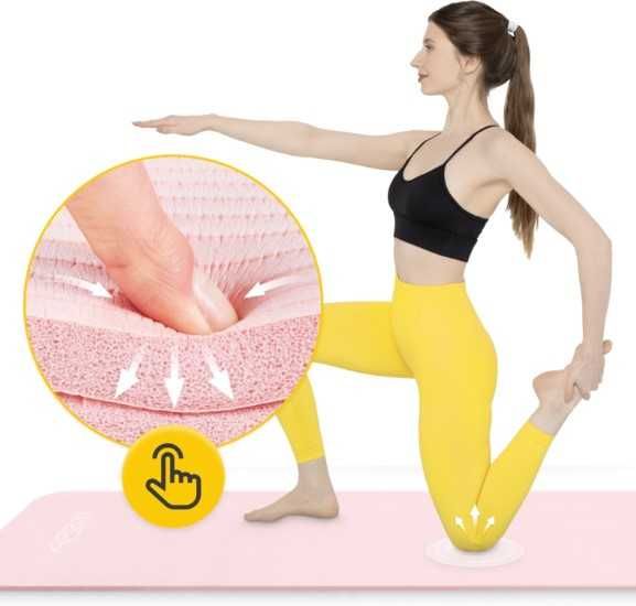 Mata do ćwiczeń 180×60 NBR 4FIZJO Jogi Pilates Aerobiku Cardio 1cm