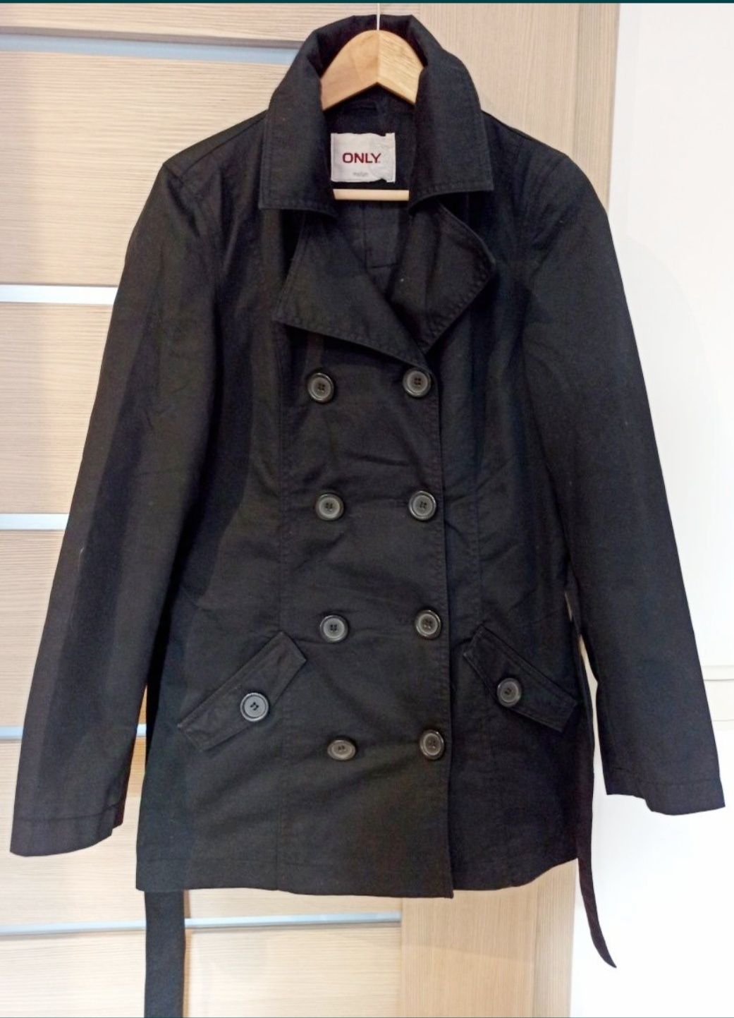 Czarny trencz długi płaszcz parka Vero Moda M