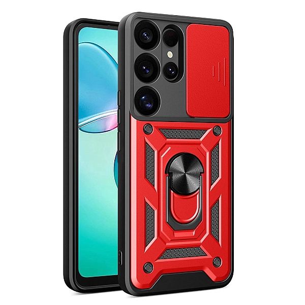 Hybrid Armor Camshield Samsung Galaxy S25 Ultra Red