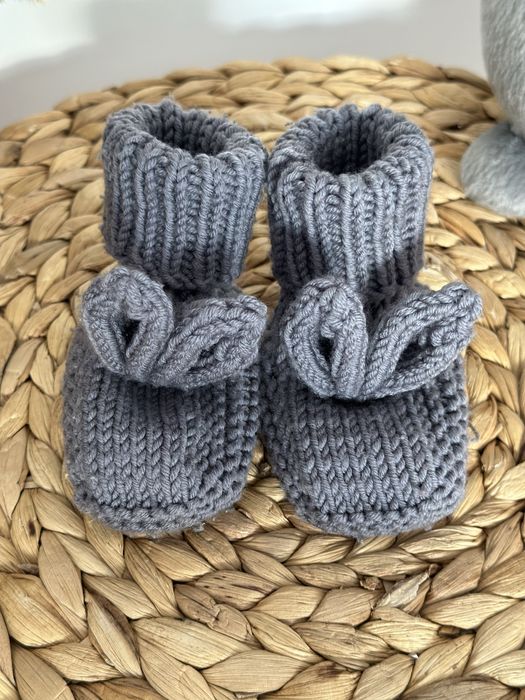 Вʼязана шапка і пінетки мерінос Babyorganic