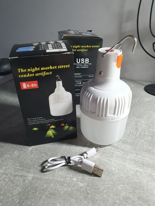 LED лампа для кемпінгу 60 W з підзарядкою USB