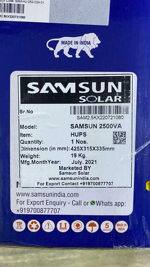 Инвертор Samsun Solor SMART Series с чистой синусоидой 2500W/24-220V