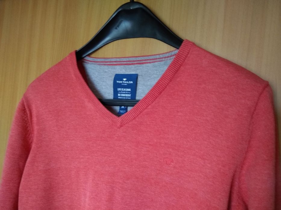 TOM TAILOR Elegancki męski sweter, 100% Bawełna, Rozmiar S/M