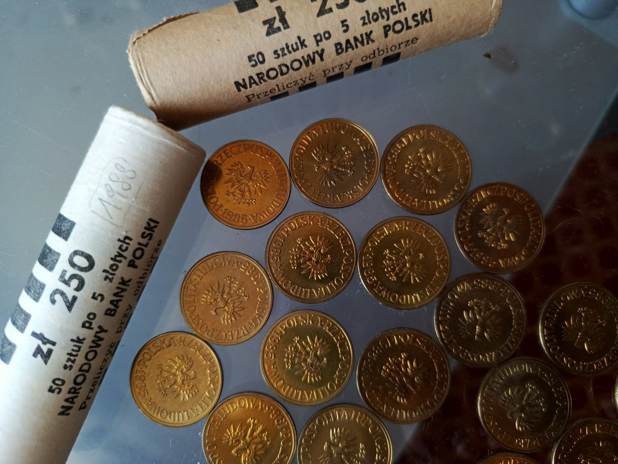 Zestaw 100 szt 5 zł stare PRL 1988 stan  1985 kolekcjonerski