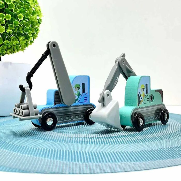 Будівельні машинки 4FUN Game Club Wood 7шт дерев'яні (76523) Розд/Дроп