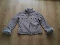 Krótka kurtka damska sztruks jasnyszary S/M 36/38