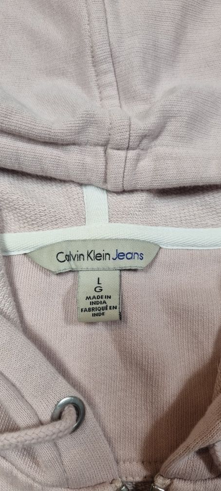Bluza damska Calvin Klein Jeans, z kapturem, hoodie, na suwak, logo