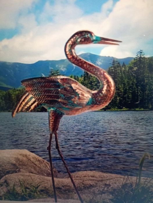 Żuraw Ptak Metalowy 68cm