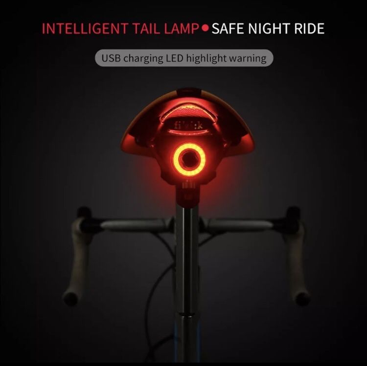 Luz traseira e dianteira inteligente para bicicleta, Led