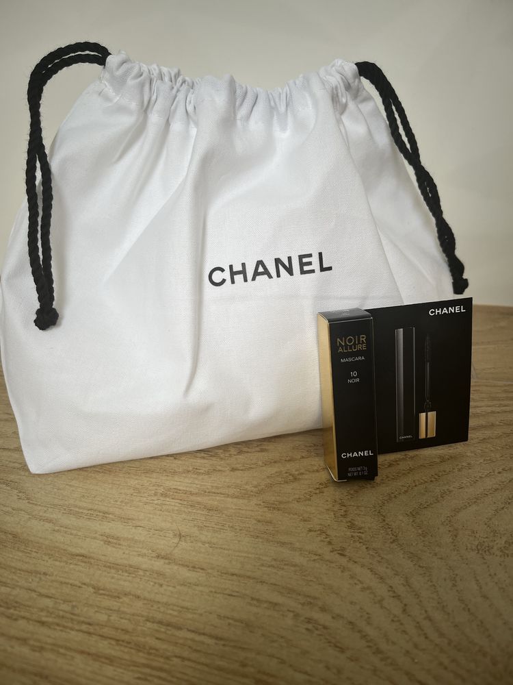 Chanel woreczek bawelniany + maskara Chanel