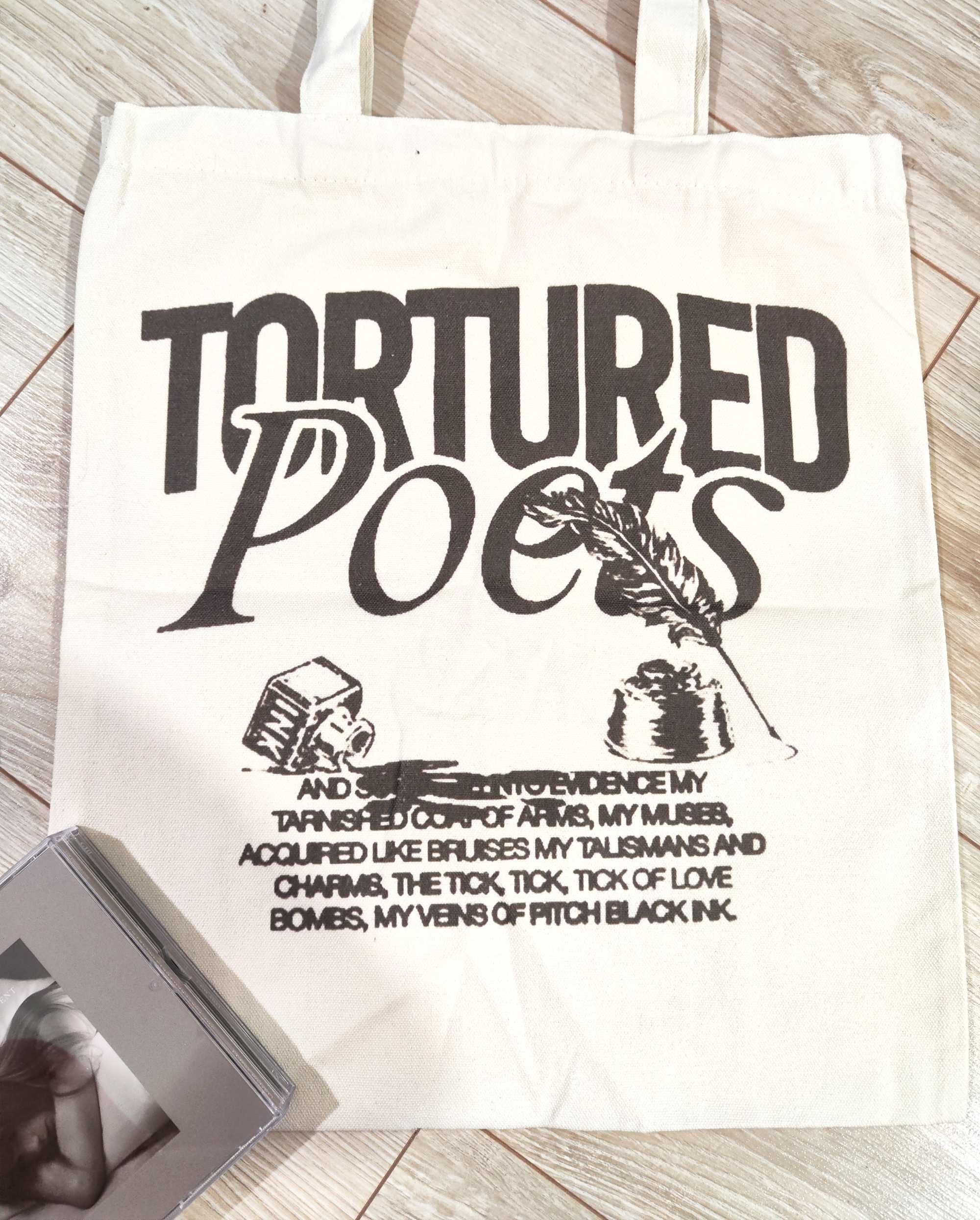 Torba totebag Taylor Swift TTPD kakamarz pióro tusz szoperka