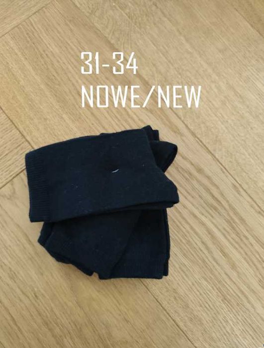 Zestaw 3par- nowe skarpetki dziewczęce 31-34 bawełniane czarne