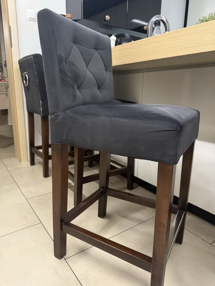 Hoker chesterfield velur z kołatką 4 szt / komplet