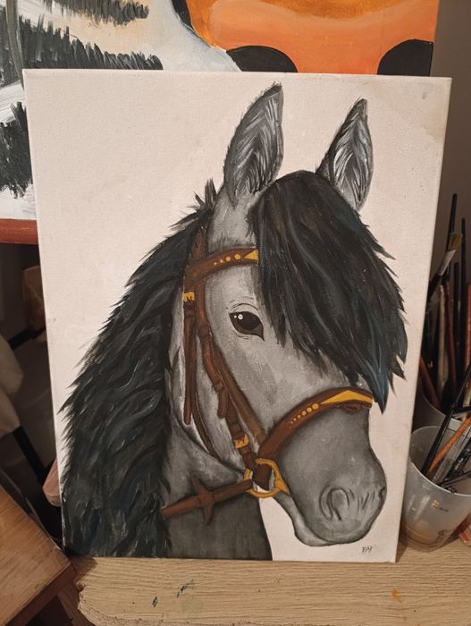 Tela de cavalo pintado à mão
