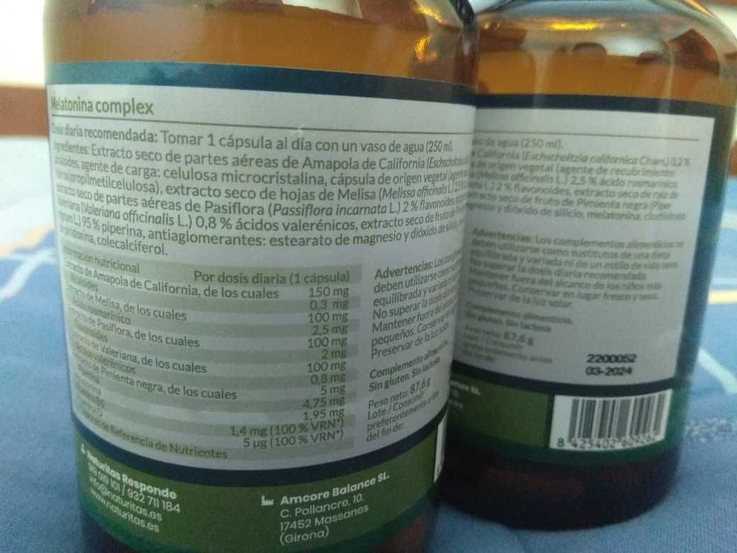 Suplemento Melatonina + Complexo de plantas | 120 cápsulas