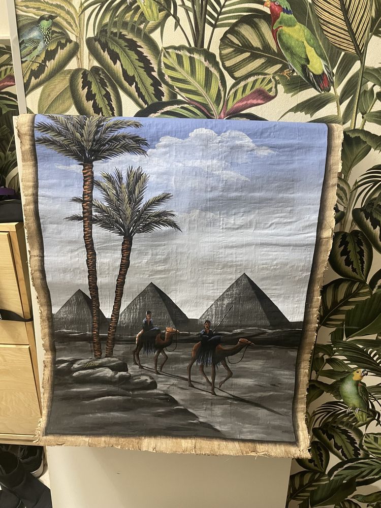 Obraz malowany na papirusie sahara afryka kair 60x90