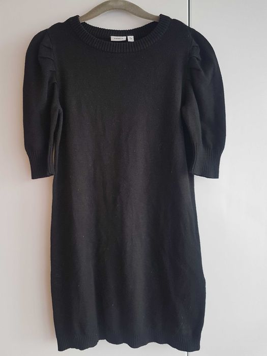 Nowość 2025:) sweterkowa sukieneczka  bufiaste rękawki Name it roz 128