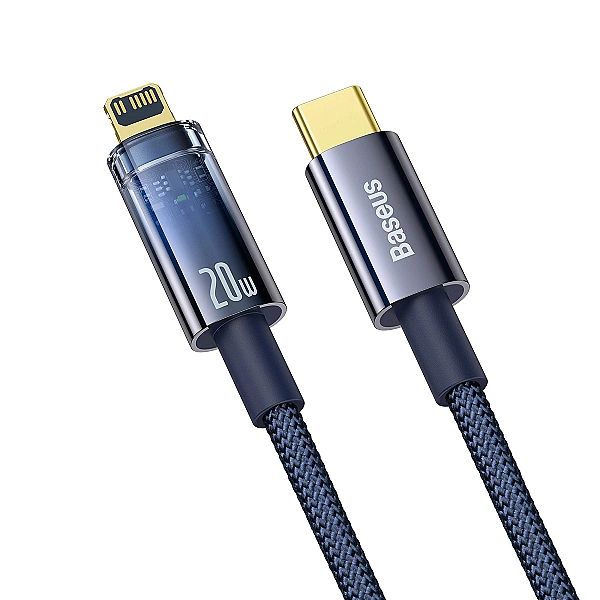 Kabel Baseus CATS Lightning - USB-C 20W 480Mb/s 1m - niebieski
