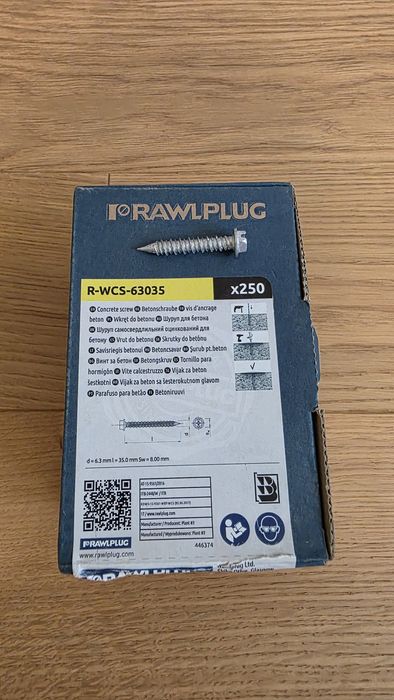 Wkręty do betonu Rawlplug 63035 antykorozyjne