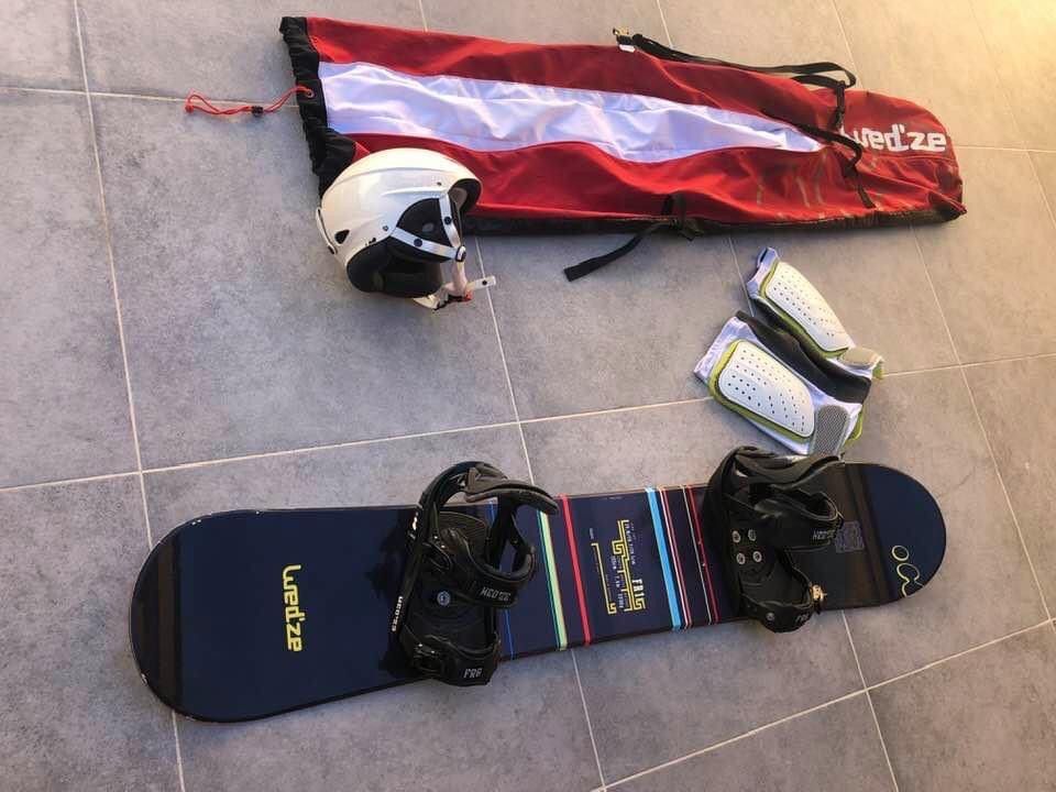 Conjunto Snowboad - Prancha,botas,capacete,protecoes,saco