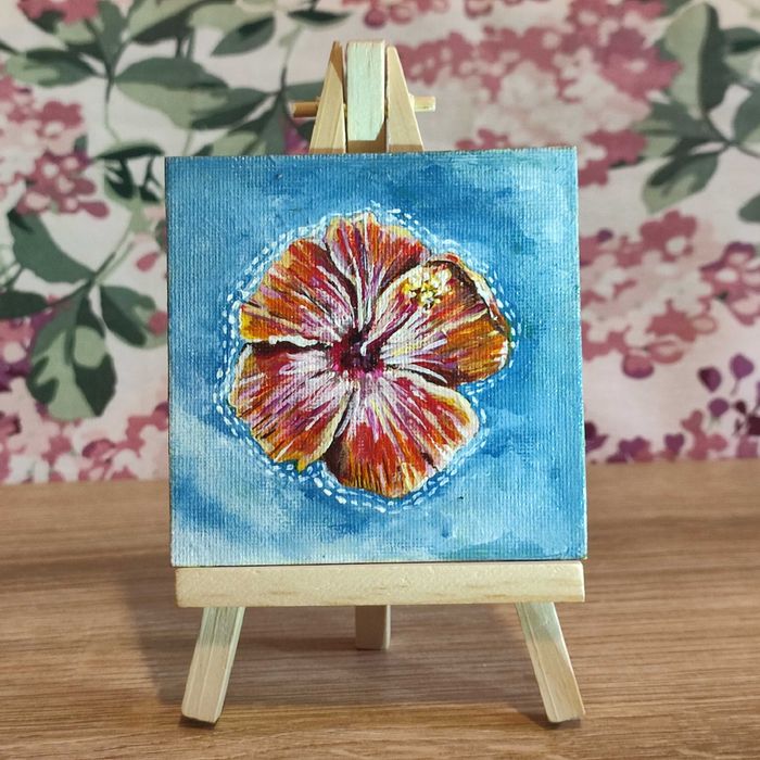 Magnes na lodówkę hibiskus