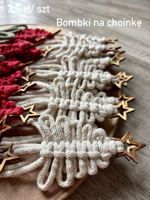 Ozdoby choinkowe Boże Narodzenie makrama