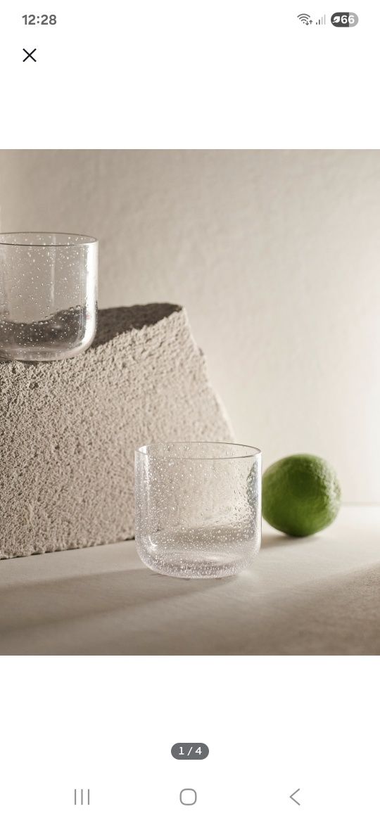 Szklanki z bąbelkowego szkła 4 szt. sinsay zara home h&m home&you