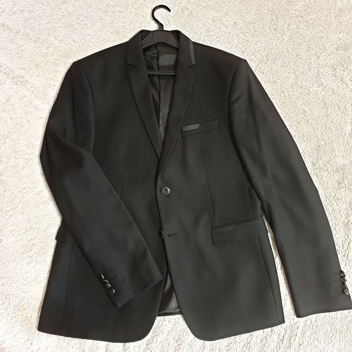 Костюм классика смокинг однобортный чёрный