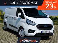 Ford Transit Custom  L2H1 / 2x drzwi /automat /kamera /grzane fotele /hak FV23% GWARANCJA