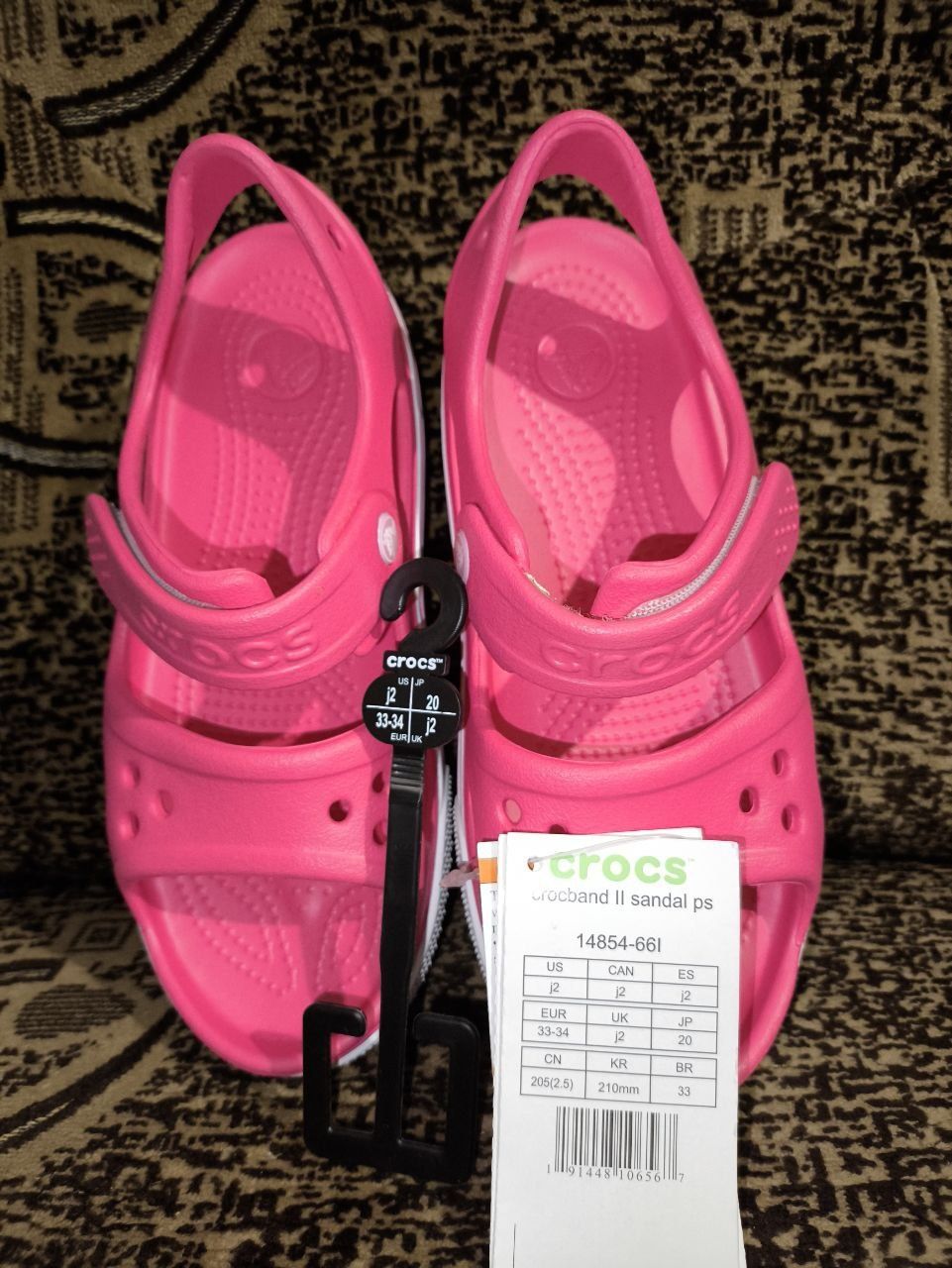 Сандалии Crocs Kids Crocband II Sandal Paradise 14854-66I-C9 Розовы