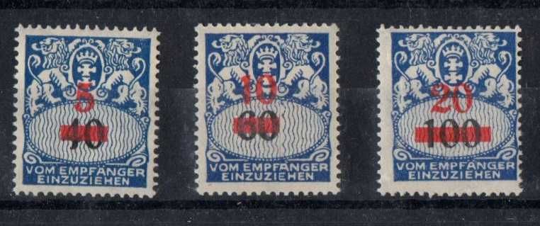 WM Gdańsk. Stare znaczki, zestaw 15