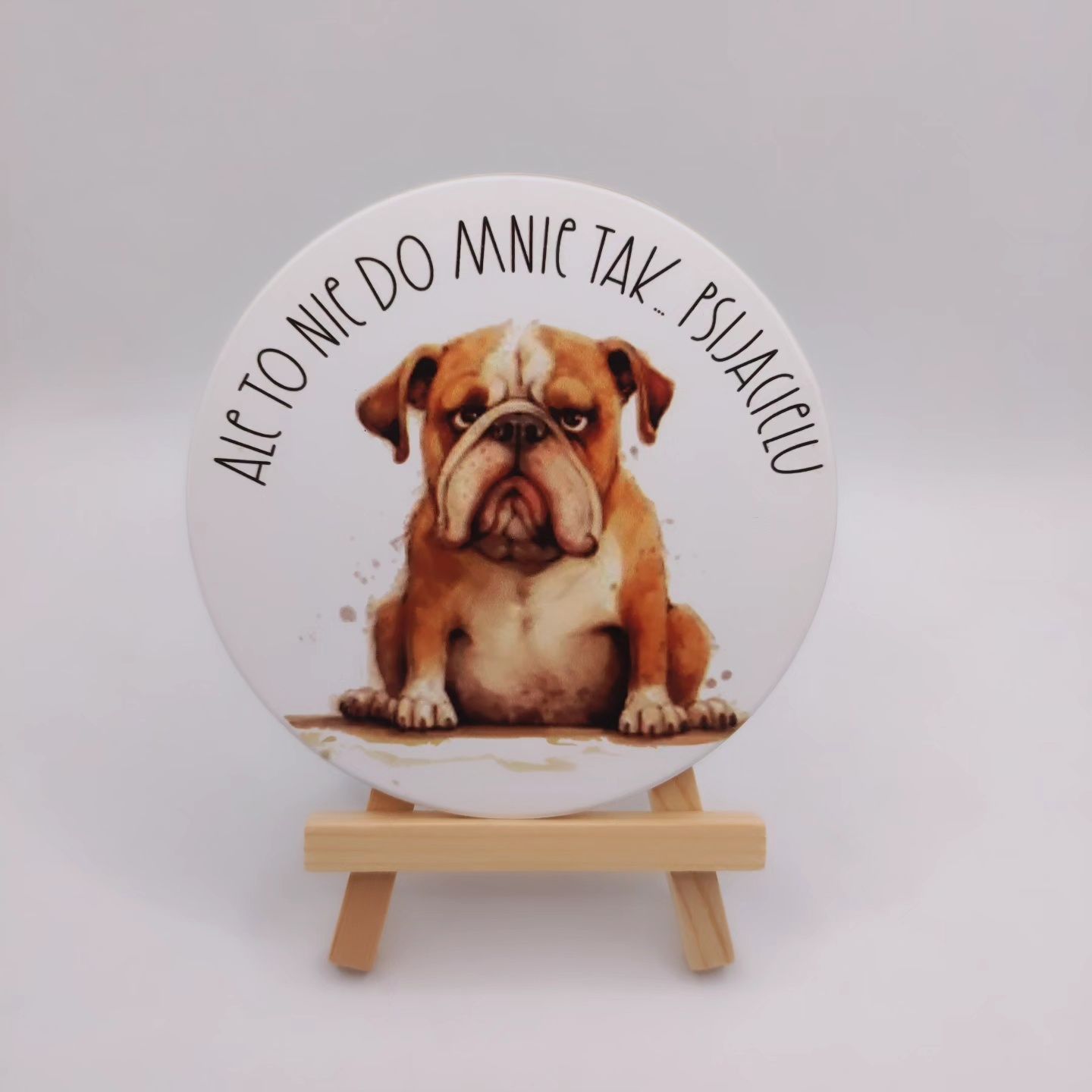 Podkładki ceramiczne handmade pieski śmieszne memy kolorowe