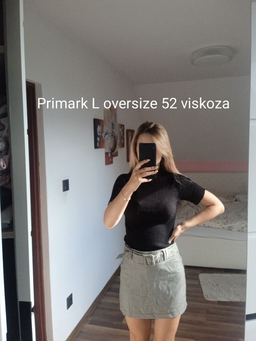 Podkoszulek sweterkowy ciepły t-shirt bluzka jak wełna viskoza oversiz