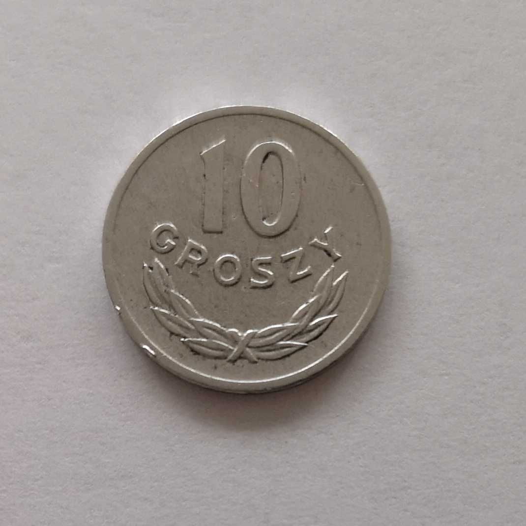 Moneta PRL 10 groszy 1968r.Al. Stan monety widoczny na zdjęciach.