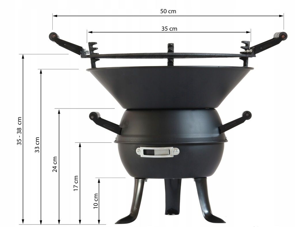 Grill węglowy Eurohit 35 x 35 cm żeliwny, mały grill, mini grill