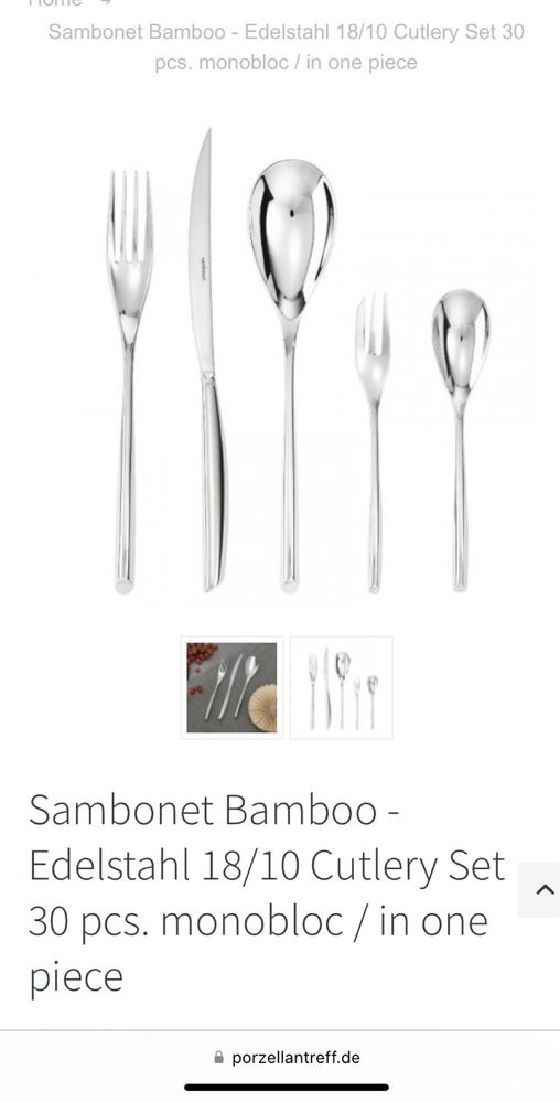 Serviço jantar Sambonet Gama bamboo