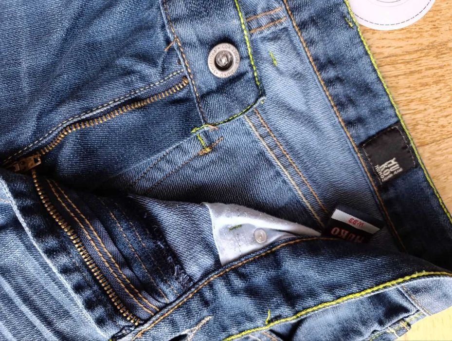 Muko dżinsy Men's Fashion Jeans  Wear blue grееn rozmiar w 33 Wide