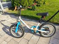 Rower Btwin 100 Artic 14 cali z drążkiem + w gratisie rowerek biegowy
