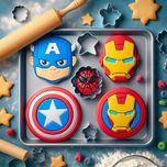 Conjunto de 4 Moldes de Bolachas – Super-Heróis Marvel