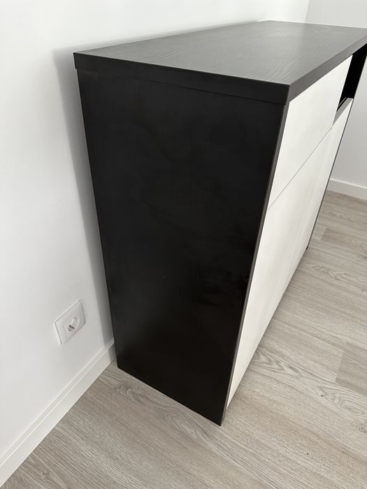 Móvel Preto e Branco - 1 gaveta + 2 Portas