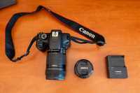Canon EOS 550D + Lente EF-S 18-135mm + Lente EF 50mm + Adaptador FD