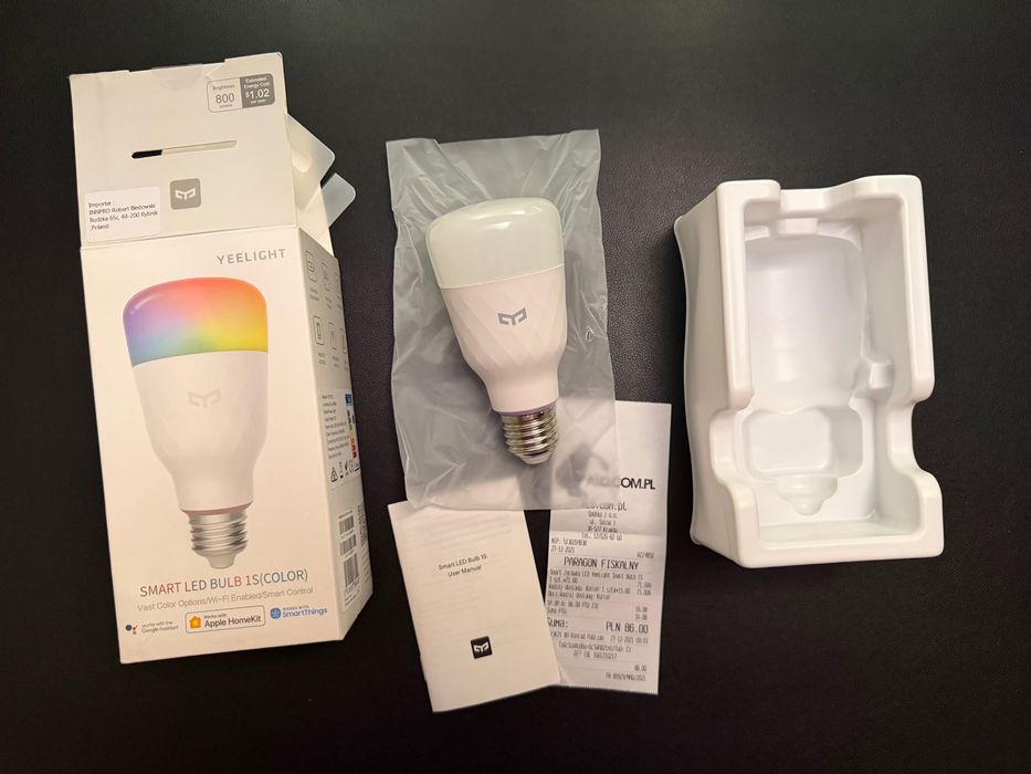 Xiaomi Yeelight 1S RGB inteligentna żarówka LED E27 Wi-Fi 8.5W 800lm