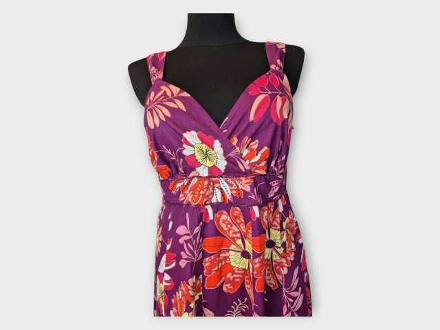 Sukienka maxi Debenhams 40 L bawełna w kwiaty boho lato wesele