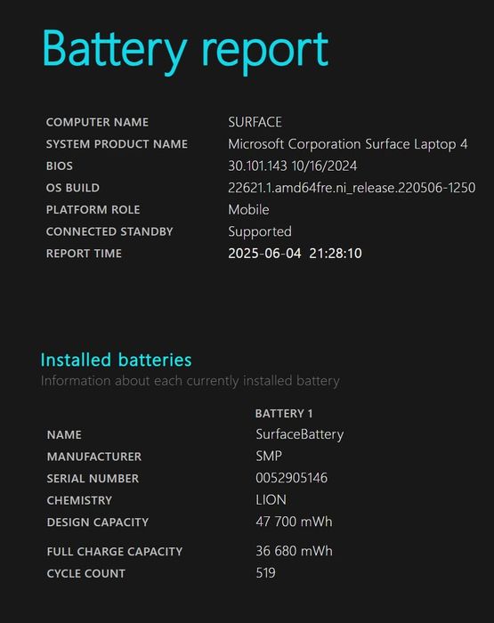 Surface Laptop 4 13" i5 8ram 256ssd