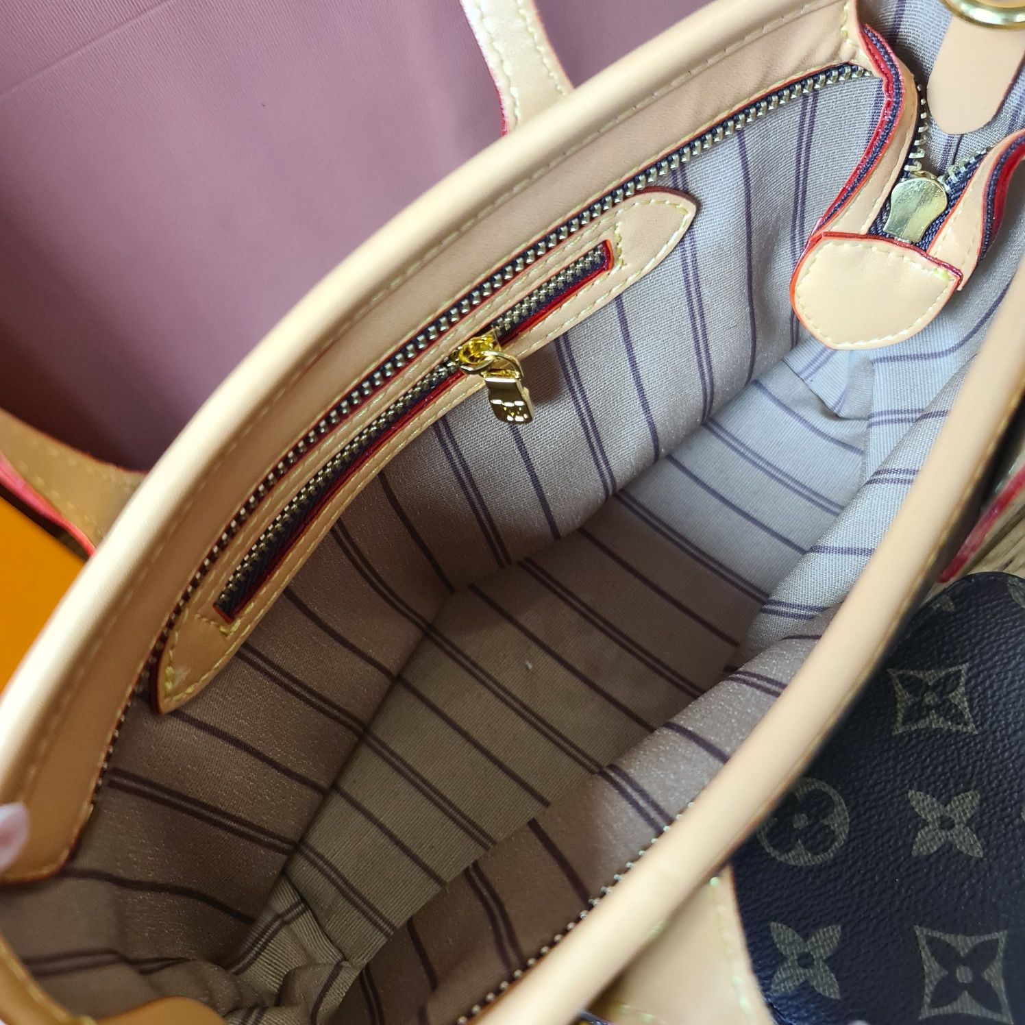 Zestaw LV Louis Vuitton z pudełkiem mini neverfull