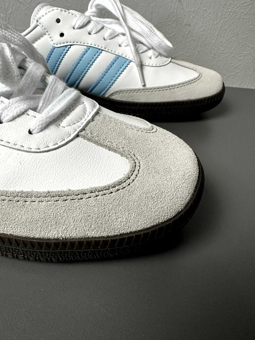 Кеди Adidas Samba White Blue адідас самба кросівки адідас кеды адидас