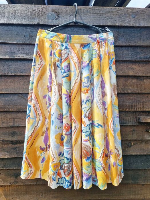 Юбка винтажная вискозная плиссе батал