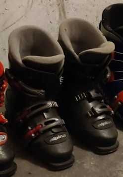 Czarne buty narciarskie Alpina Discovery AJ3, rozmiar 32 2/5